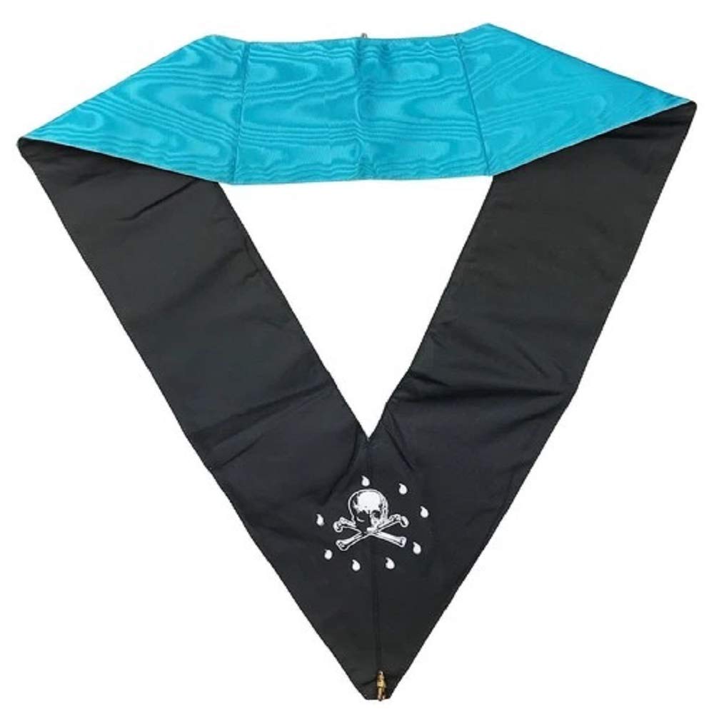 Masonic Officers Collars Set of 9 - AASR Machine Embroidered Freemason Regalia for Lodge Meetings & Ceremonies