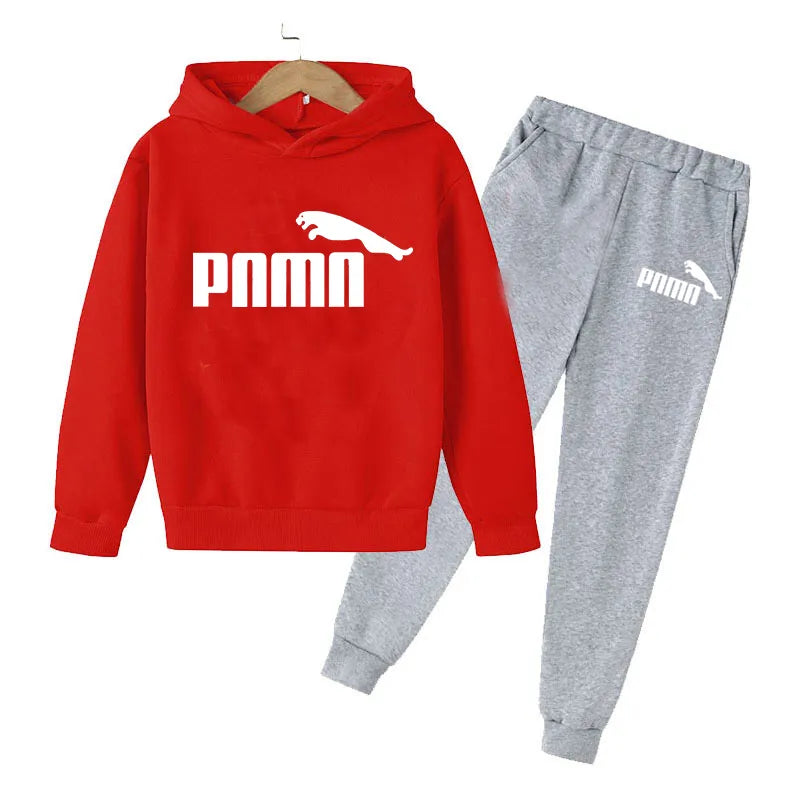 2023 Trendy Kids' Hoodie & Pants 2-Piece Set - Boys & Girls Spring/Fall Casual Outfit for Outdoor Jogging, Playdates & School Activities | Comfortable Cotton Sweatshirt & Jogger Pants