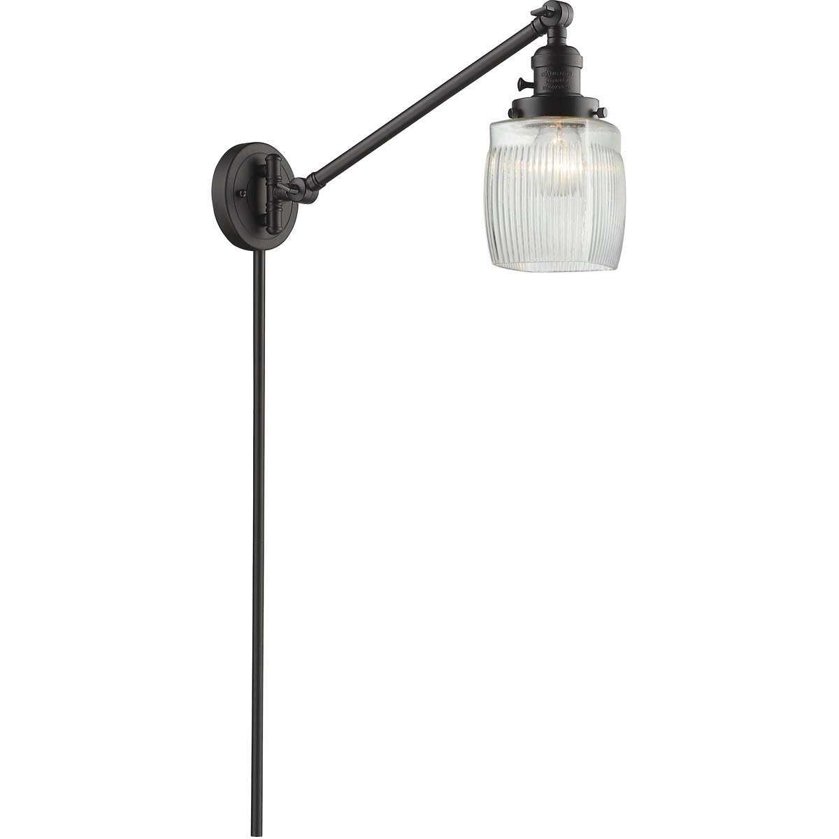 Vintage Dimmable LED Swing Arm Lamp - Oil Rubbed Bronze Finish - 1 Light Industrial Desk Light for Home Office, Study & Reading Nook