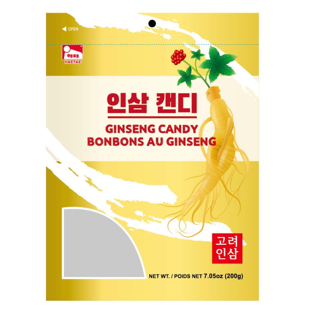 Haetae Korean Ginseng Candy - Assorted Flavors 200g Pack - Energy Boost & Stress Relief for Work, Study & Travel