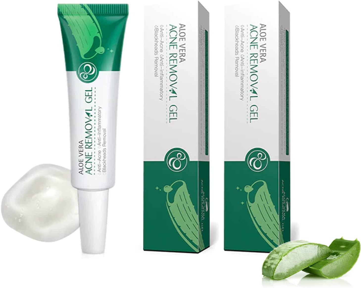 Organic Aloe Vera Gel for Face & Body - Soothing Moisturizer for Acne, Pimple Marks, Sunburn & Scar Repair | Anti-Inflammatory Skin Care Hydration | Perfect for Post-Sun Care & Daily Skincare Routine (2-Pack)