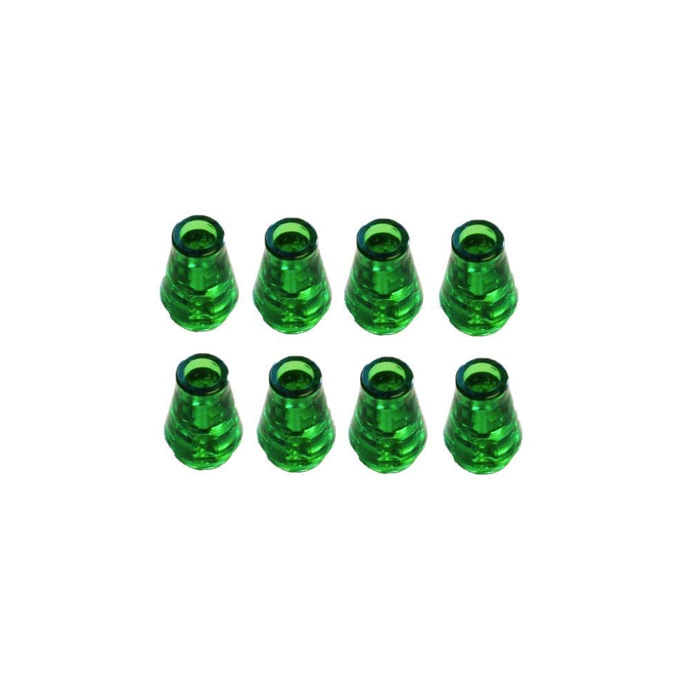 LEGO 1x1 Cone Bricks Without Top Groove - 8 Pack Transparent Green Building Blocks for LEGO Creations | Perfect for Miniature Models, DIY Projects & STEM Education
