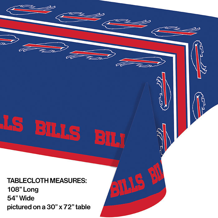 12-Piece Bulk Buffalo Bills Table Covers - Waterproof & Disposable Party Decorations for Game Day, Tailgating & Sports Events