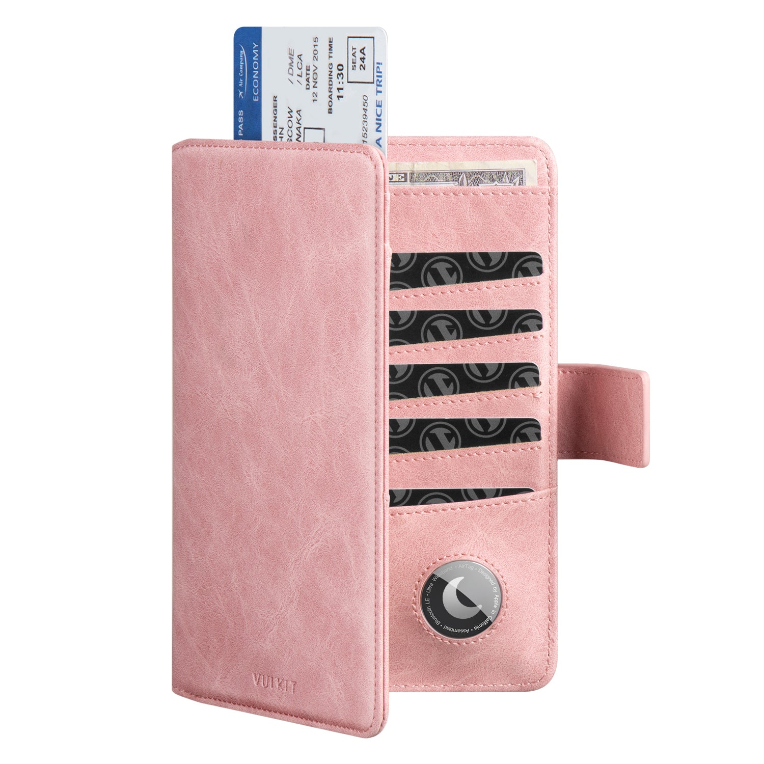 VPW101 RFID Blocking Passport Wallet with AirTag Holder - Secure Travel Organizer for International Trips & Business Travel