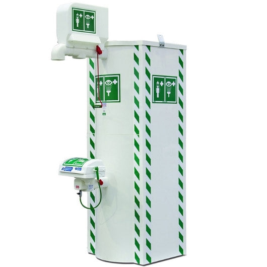 Hughes TC100KS11K 2H Freeze-Protected Outdoor Safety Shower with Eye/Face Wash - Updated Model TC100KS45G 2H - Ideal for Industrial Workplaces, Laboratories, and Chemical Plants
