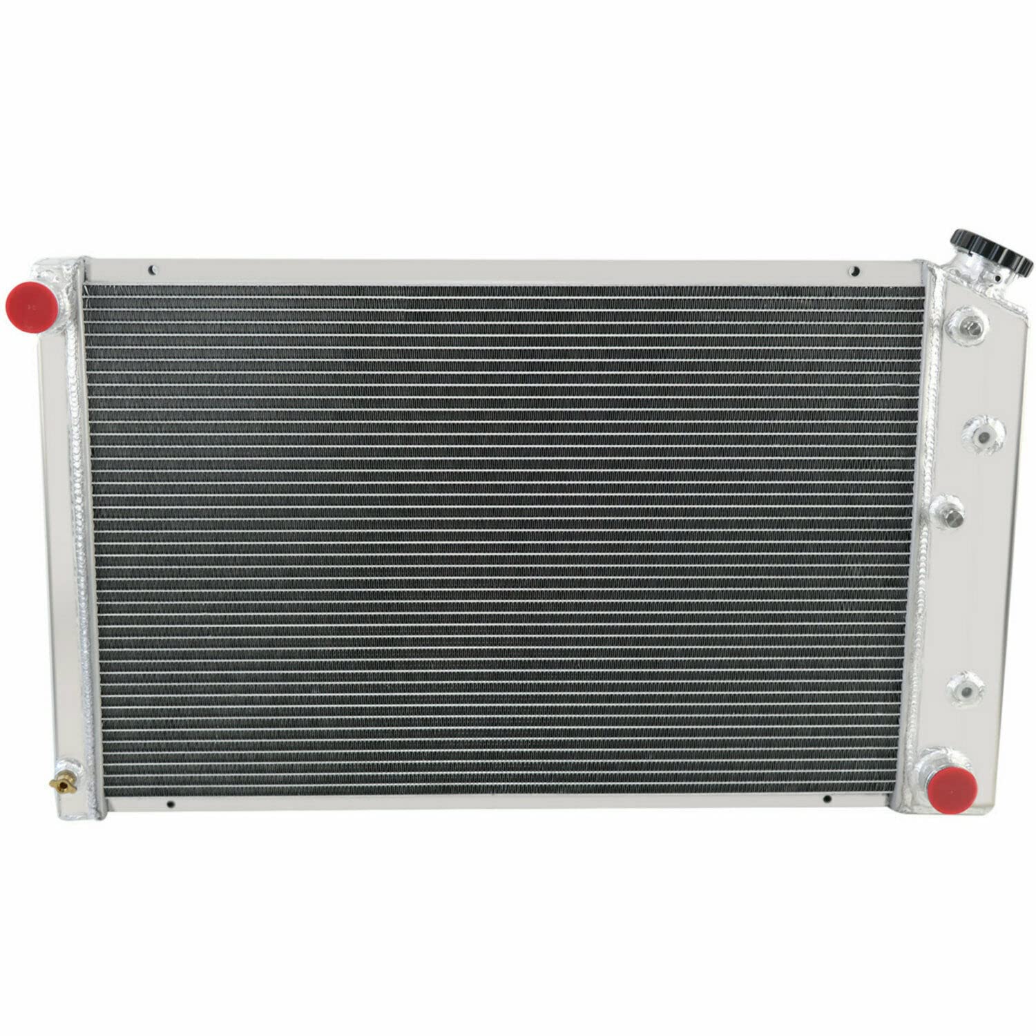 CU161 4-Row Radiator for 1966-1990 Chevy GMC Pontiac Cadillac Buick Oldsmobile - 17 x 28-1/4 Inch Core with Shroud, Fan & Relay Kit - Perfect for Engine Cooling & Performance Upgrades