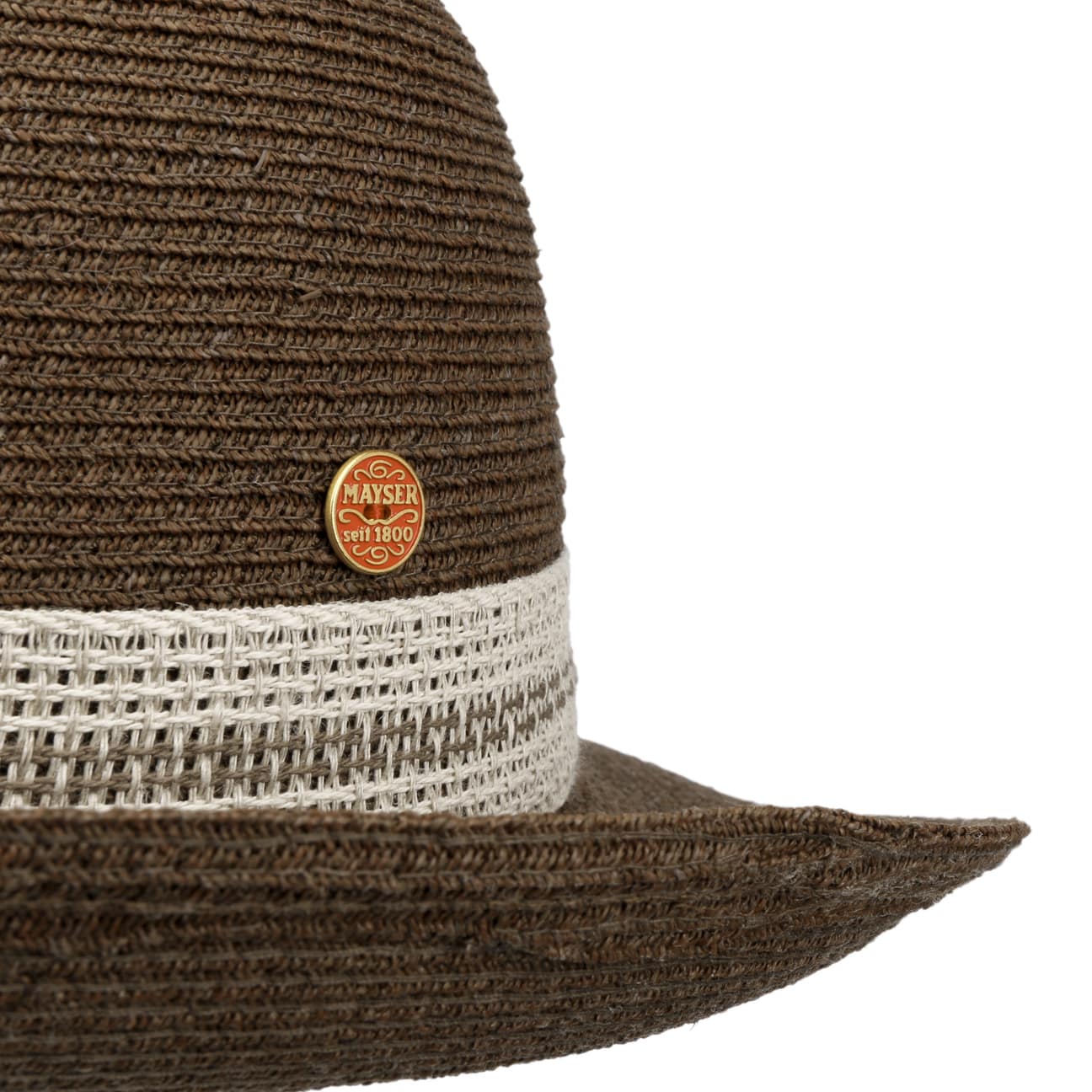 Stylish Simone Raffia Hat by Mayser - Women's Summer Wide Brim Sun Hat for Beach, Vacation & Outdoor Activities