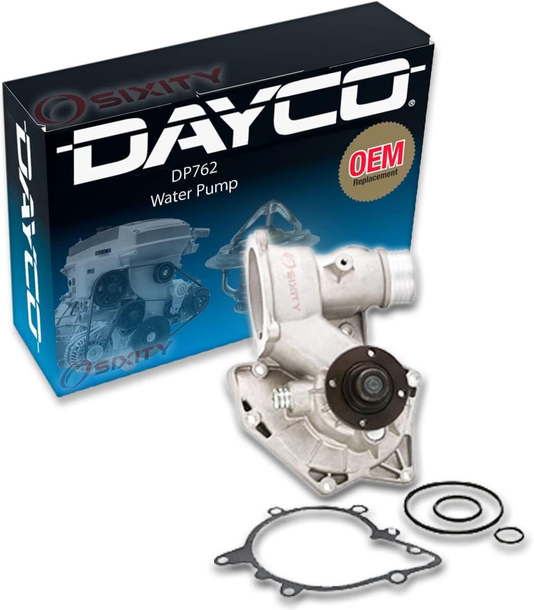 Dayco DP762 Engine Water Pump - Replacement for Various Car Models - High-Performance Cooling System Part - Ideal for Engine Overheating Prevention & Long-Distance Driving
