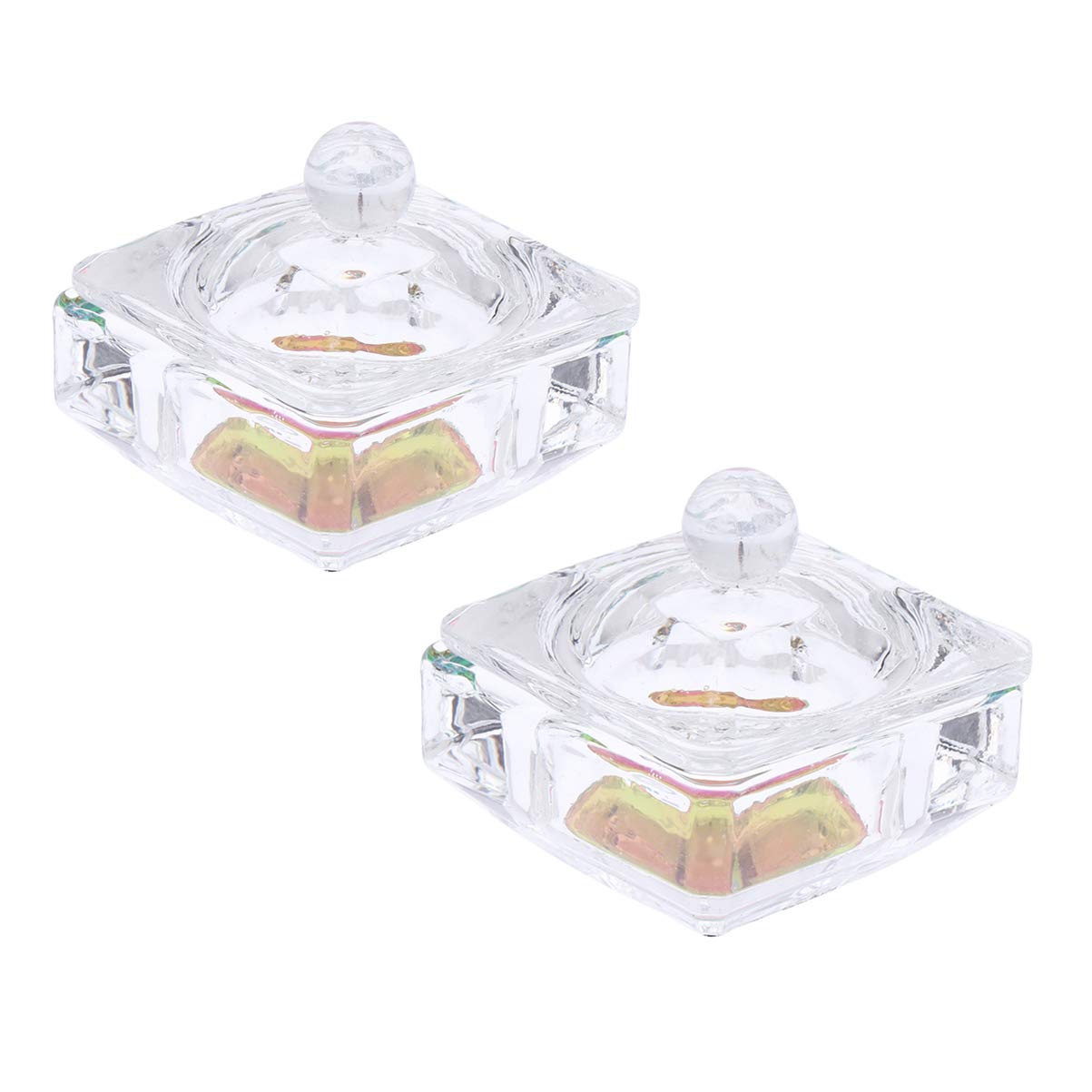2pcs Mini Acrylic Liquid Containers - Small Nail Art Cups for Gel Polish, Acrylic Powder & Nail Glitter - Perfect for DIY Manicure, Nail Salon & Professional Nail Artists