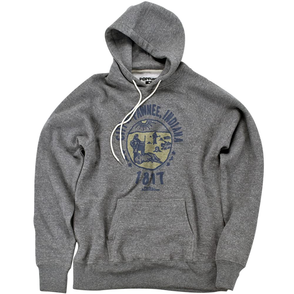 Popfunk Parks and Recreation The Pawnee Official Premium Ultrasoft Tri-Blend Hoodie - Soft & Stylish TV Show Merchandise for Fans, Gifts, and Casual Wear