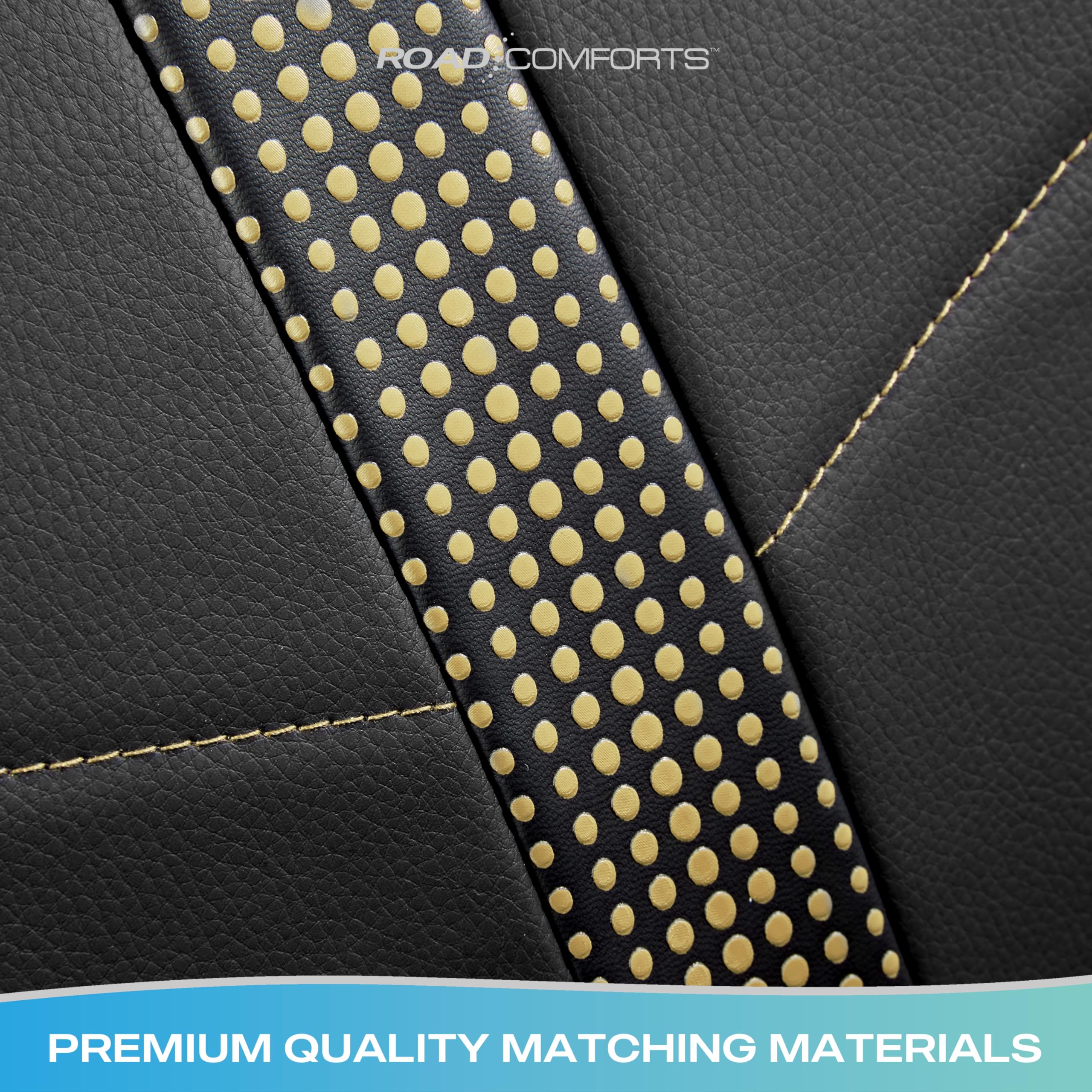 Premium Leather Low Back Car Seat Covers Full Set - Waterproof, Airbag Compatible & Universal Fit for Most Vehicles (Beige) | Perfect for Daily Commute, Road Trips & Protecting Your Car Interior