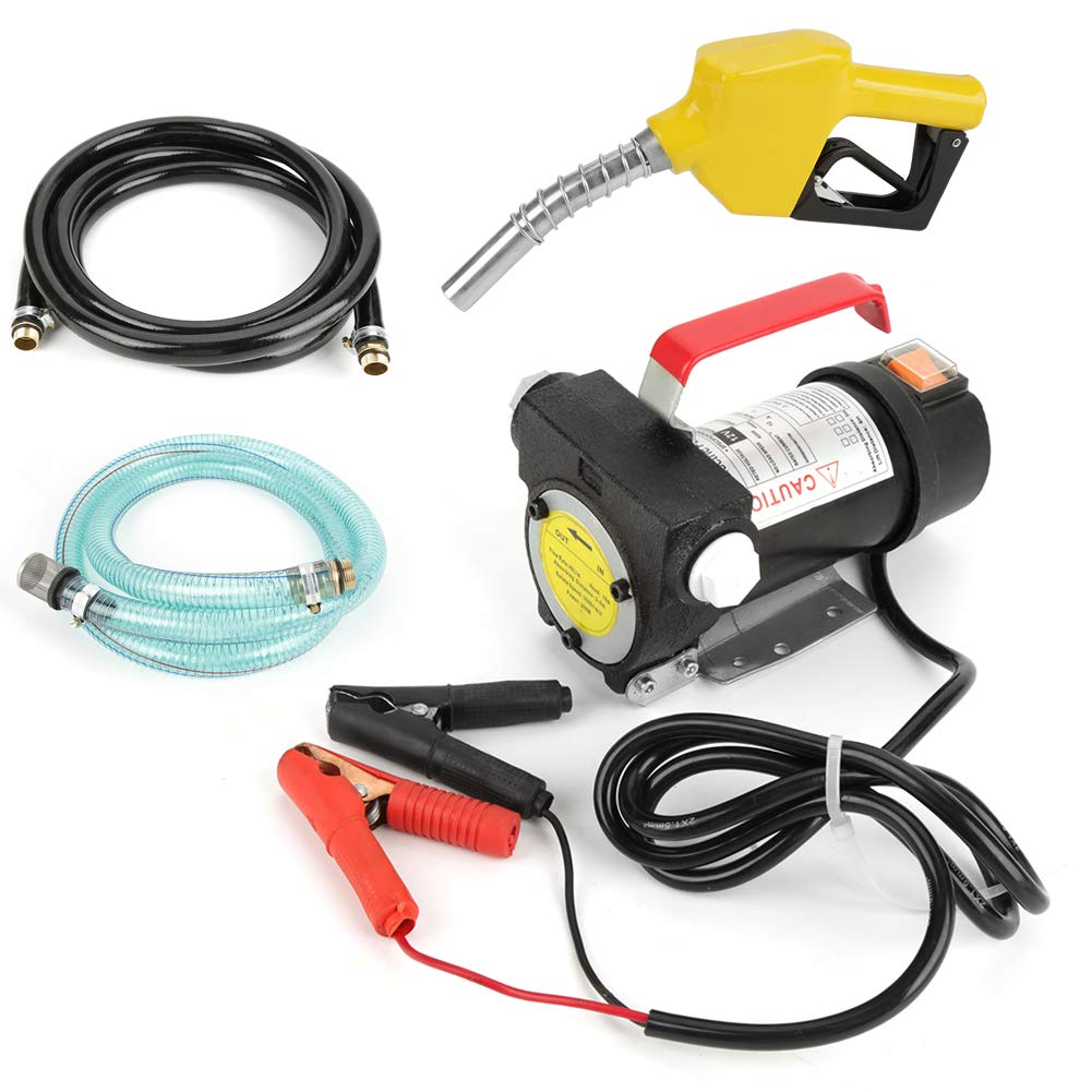 12V 155W ASIXXSIX Fuel Transfer Pump - High Flow Oil Transfer Pump for Diesel, Gasoline & Kerosene - Ideal for Engineering Equipment, Mining Machinery & Fishing Boats - Portable Refueling Solution for Construction Sites, Farms & Marine Use