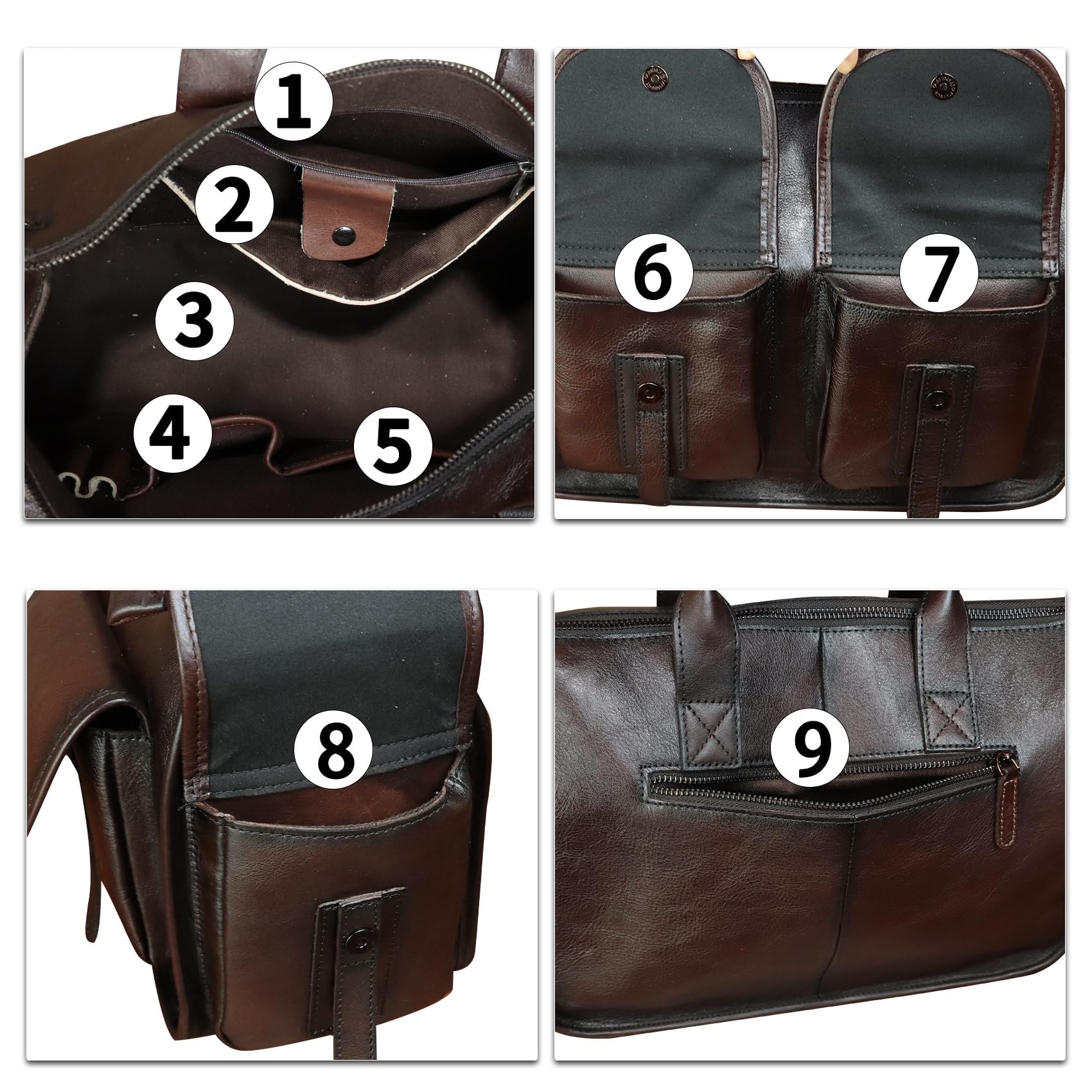 Genuine Leather Messenger Bag for Men - Professional Briefcase & Laptop Bag with Adjustable Shoulder Strap - Perfect for Office, Business Travel & Daily Commute