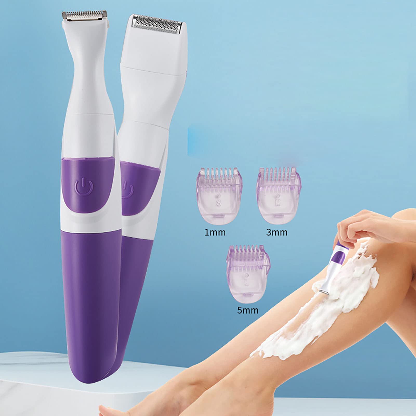 2-in-1 Electric Trimmer & Epilator for Women - Waterproof Portable Hair Removal Shaver for Legs, Underarms, Bikini Line - Perfect for Travel, Gym & Home Use