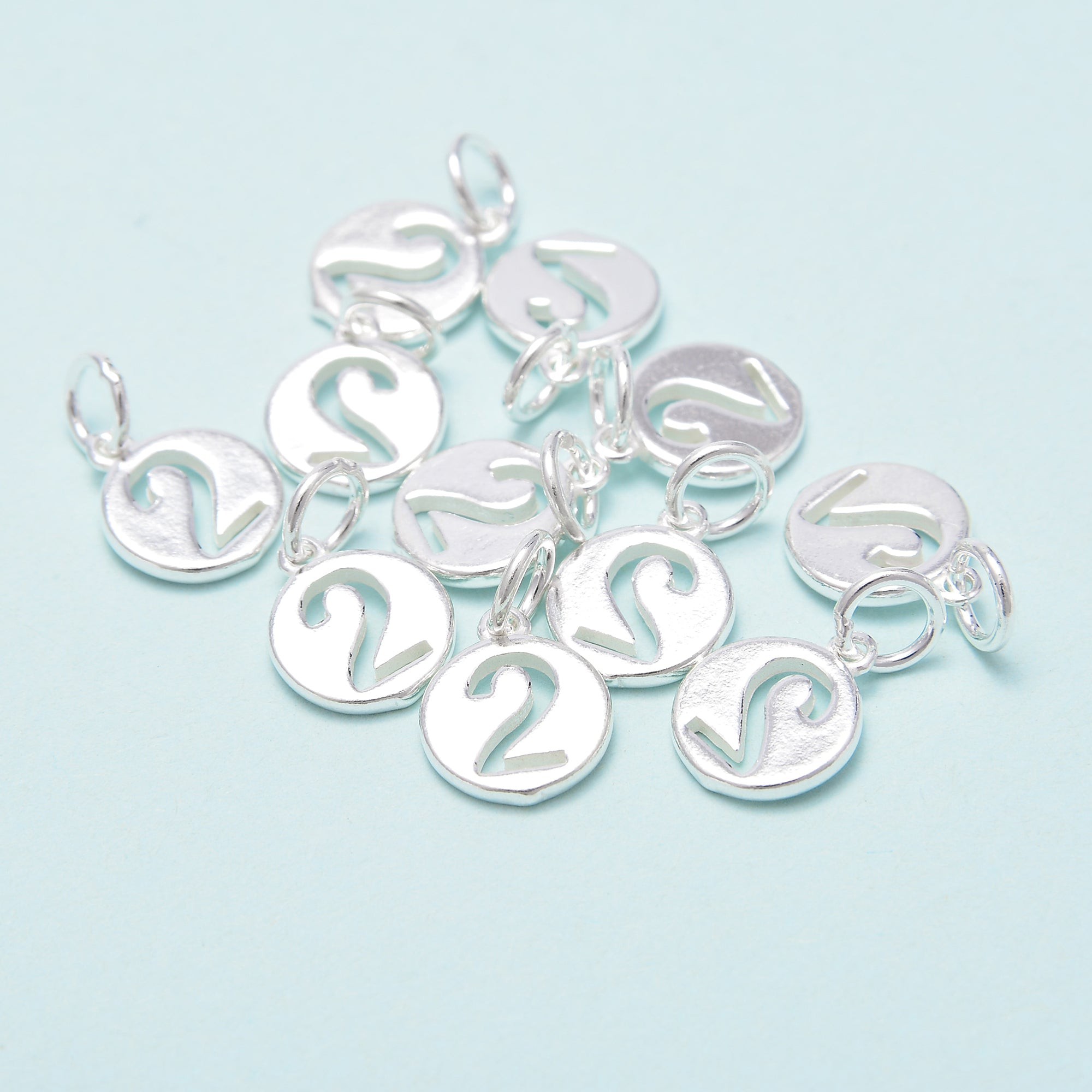 925 Sterling Silver Number Pendants 0-9 (10mm) - Set of 3 Charms for Jewelry Making, DIY Crafts, Necklace & Bracelet Designs - Perfect for Birthdays, Anniversaries and Personalized Gifts