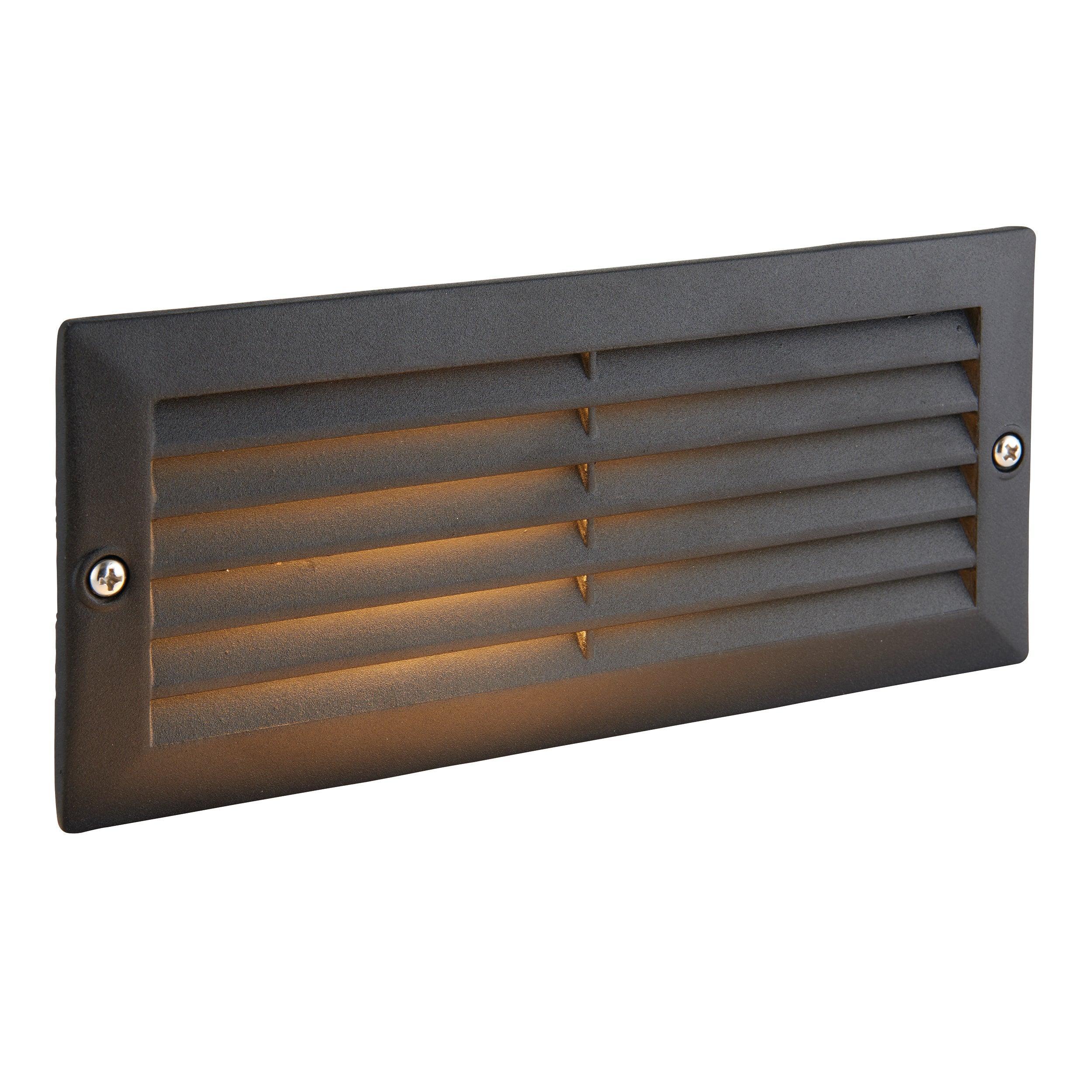 Eco-Friendly Plain & Louvre Black Brick Light IP44 40W LED Outdoor Wall Light - Perfect for Patio, Garden, and Exterior Home Lighting