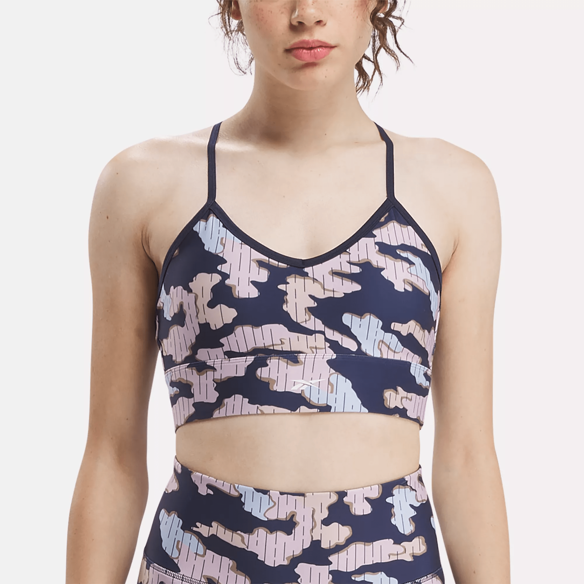 Women's ID Train Camo Sports Bra - High Support Workout Bra for Running, Yoga & Gym - Breathable & Comfortable Activewear for Women