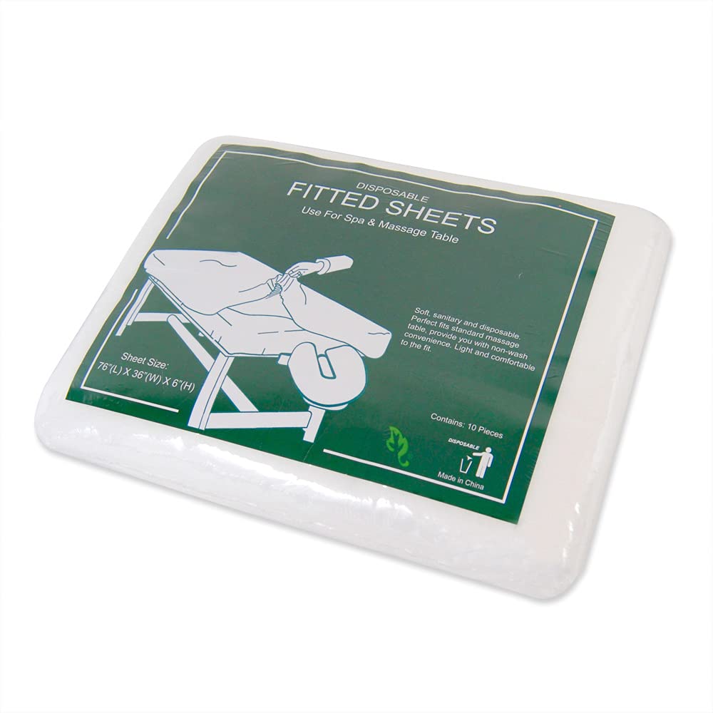 Appearus 76x36x6 Inch Disposable Fitted Sheet Covers for Massage Tables & Facial Beds - 100 Pack - Hygienic Protection for Spas, Salons & Medical Clinics