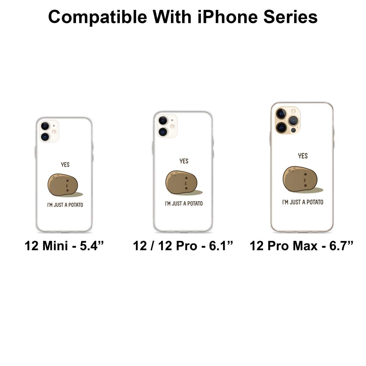 Funny Potato Design Clear Phone Case for iPhone 15 14 13 12 11 X Xs Xr 8 7 6 6s Plus Pro Max - Cute Protective Cover for Everyday Use & Gift Giving