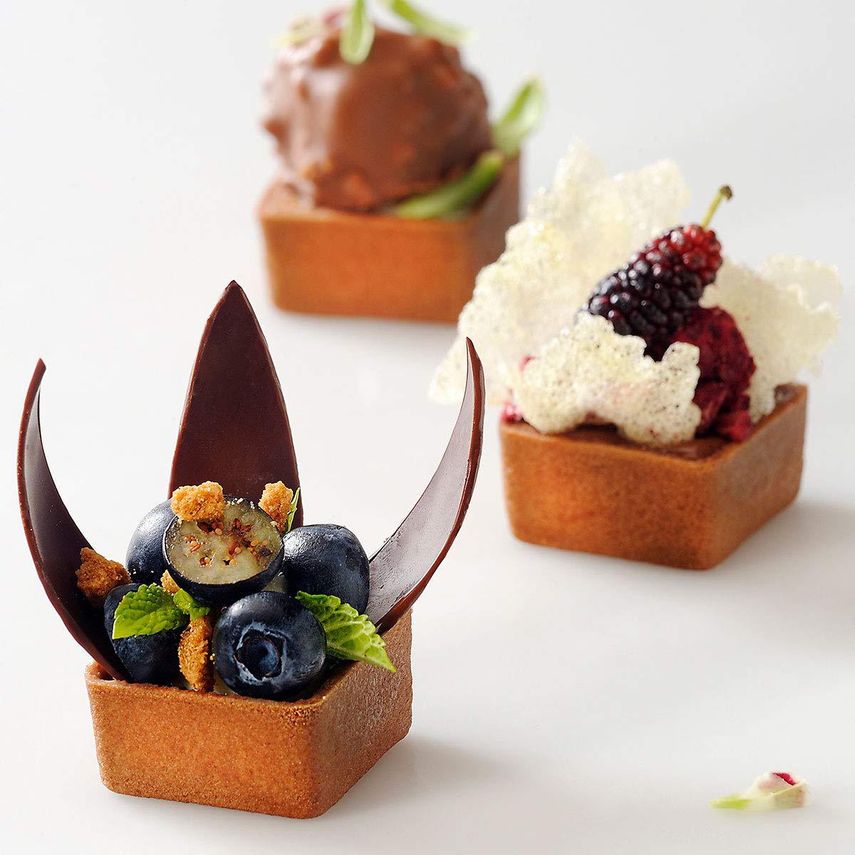 Premium Mini Square Chocolate Tart Shells - 1.3