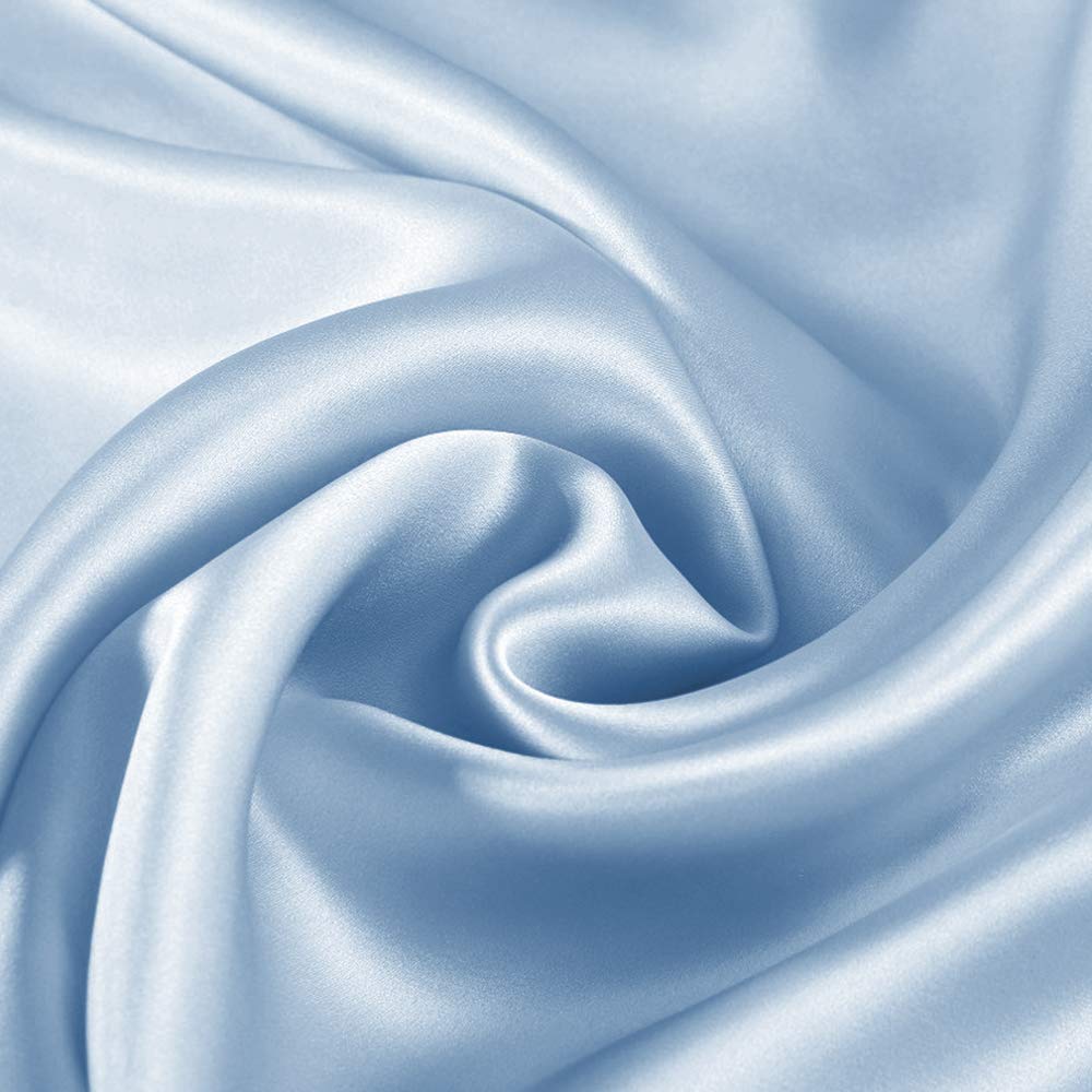Luxury Satin Pillowcase for Hair and Skin - Super Soft & Cooling King Size Pillow Cover (20x40 Inches) - 2-Pack with Envelope Closure - Light Blue - Perfect for Beauty Sleep & Skin Care