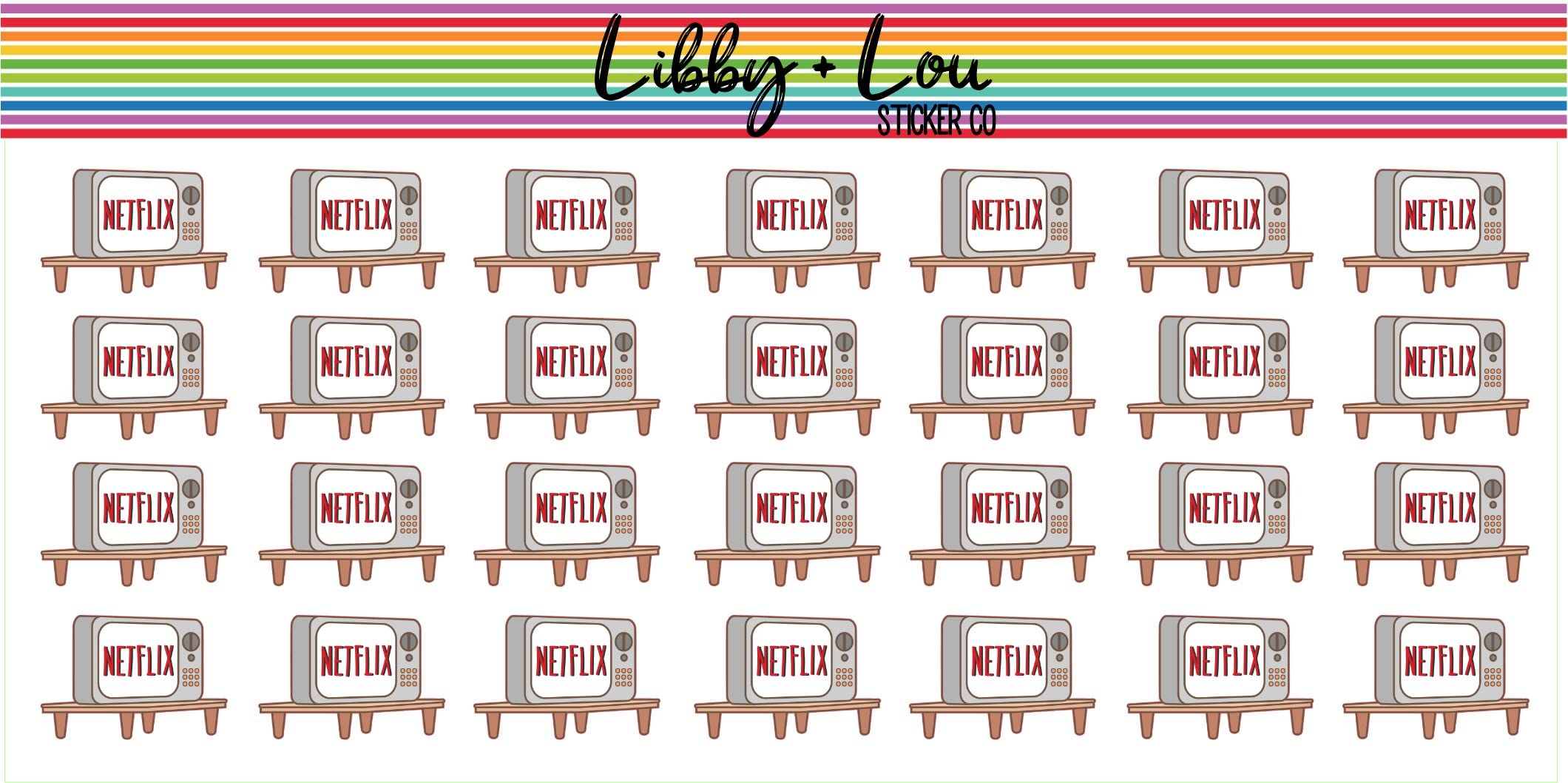 Netflix Binge Watch TV Shows Planner Sticker - Funny Streaming Schedule Sticker for TV Lovers | Perfect for Planners, Journals & Water Bottles by Libby and Lou Sticker Co