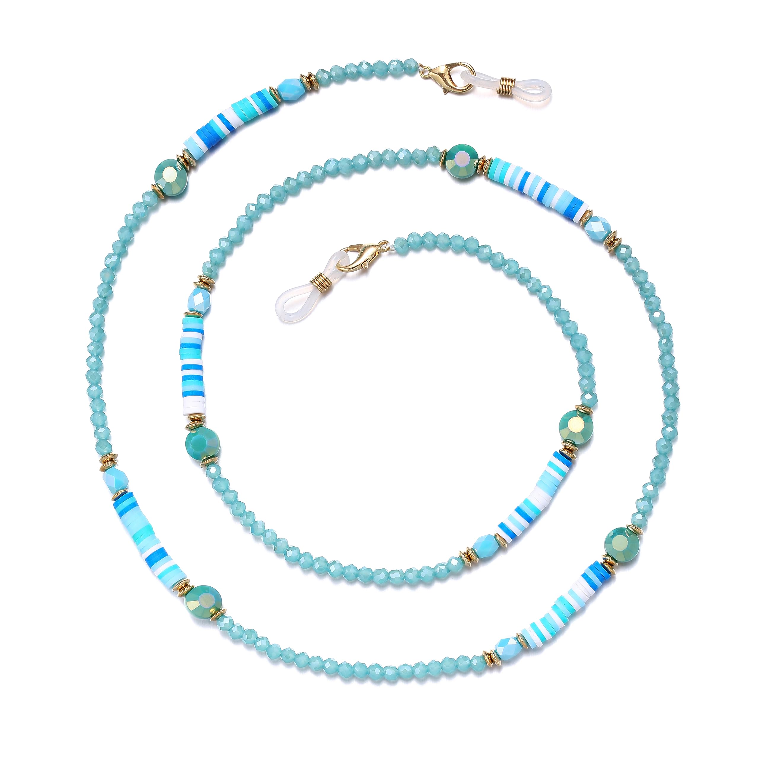 Crystal Beaded Eyeglass Chain for Women - Stylish Glasses Holder Necklace with Adjustable Strap - Perfect for Reading, Driving & Fashion Accessories