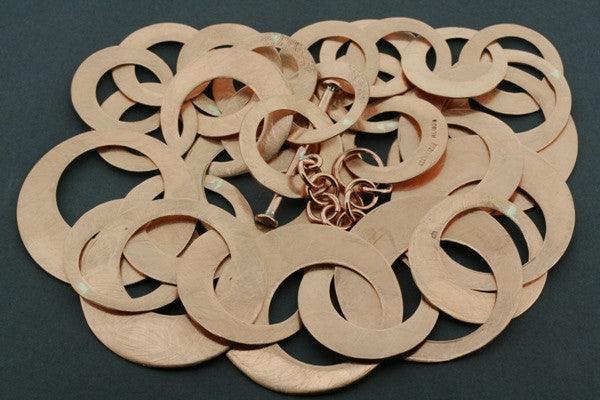 Handmade Multi-Scratched Copper Disc Necklace for Women - Boho Chic Jewelry for Casual Wear & Layering