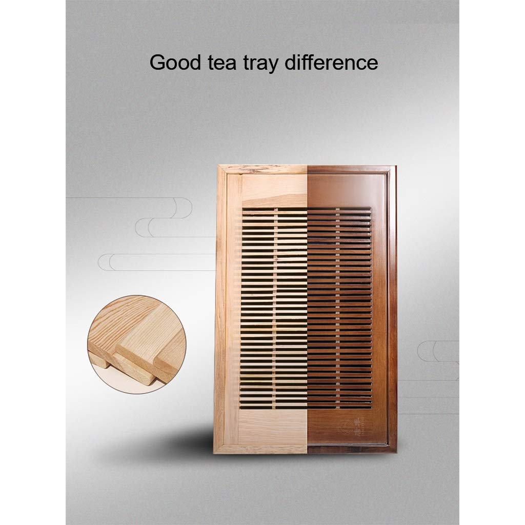 Premium Gongfu Tea Set with Bamboo Tray - Chinese & Japanese Style Tea Ceremony Set with Drainage System - Water Storage Tea Serving Tray & Box - Traditional Kung Fu Tea Table Accessories for Home & Office Tea Parties (Color: Brown)
