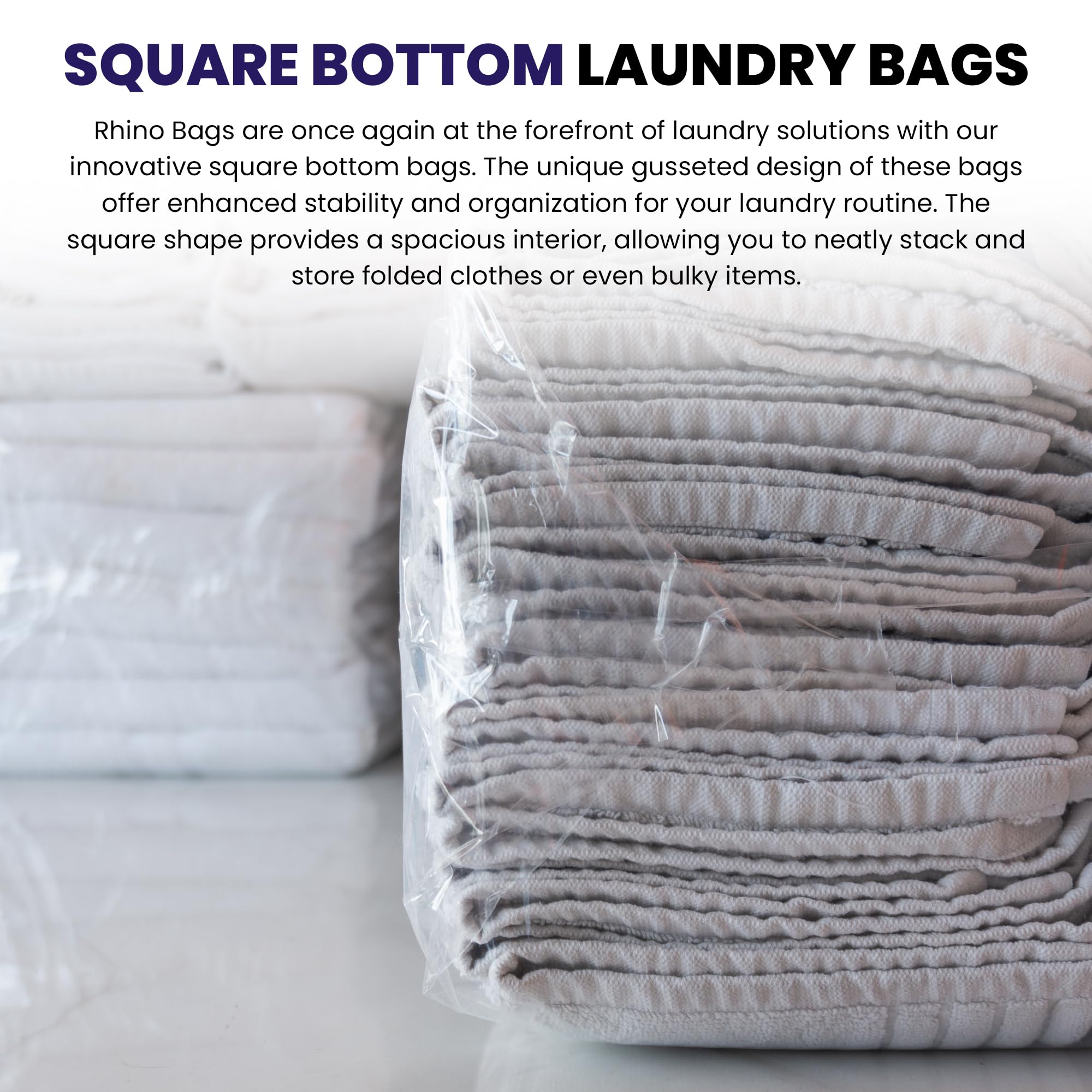 Rhino Heavy Duty 30 Gallon Clear Plastic Storage Bags - Waterproof, Reusable Jumbo Size for Clothes, Comforters, Bedding & Travel Supplies - Perfect for Packing, Moving & Home Organization