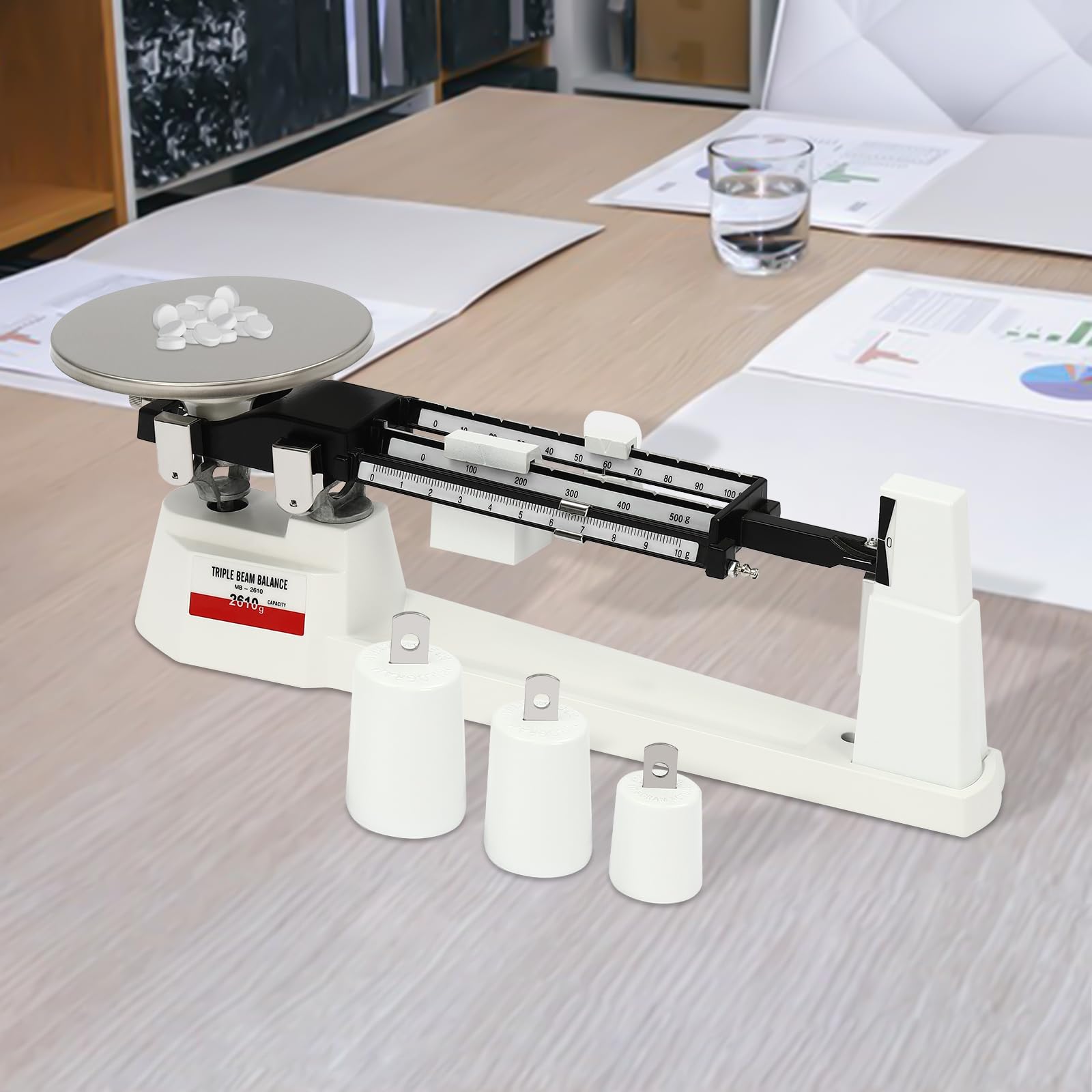 Three Beams Scale - 0.1g Precision Lab Scale for Industrial & Agricultural Weighing | Mechanical Balance Scale with High Accuracy | Perfect for Laboratory Measurements, Chemical Analysis & Farm Use