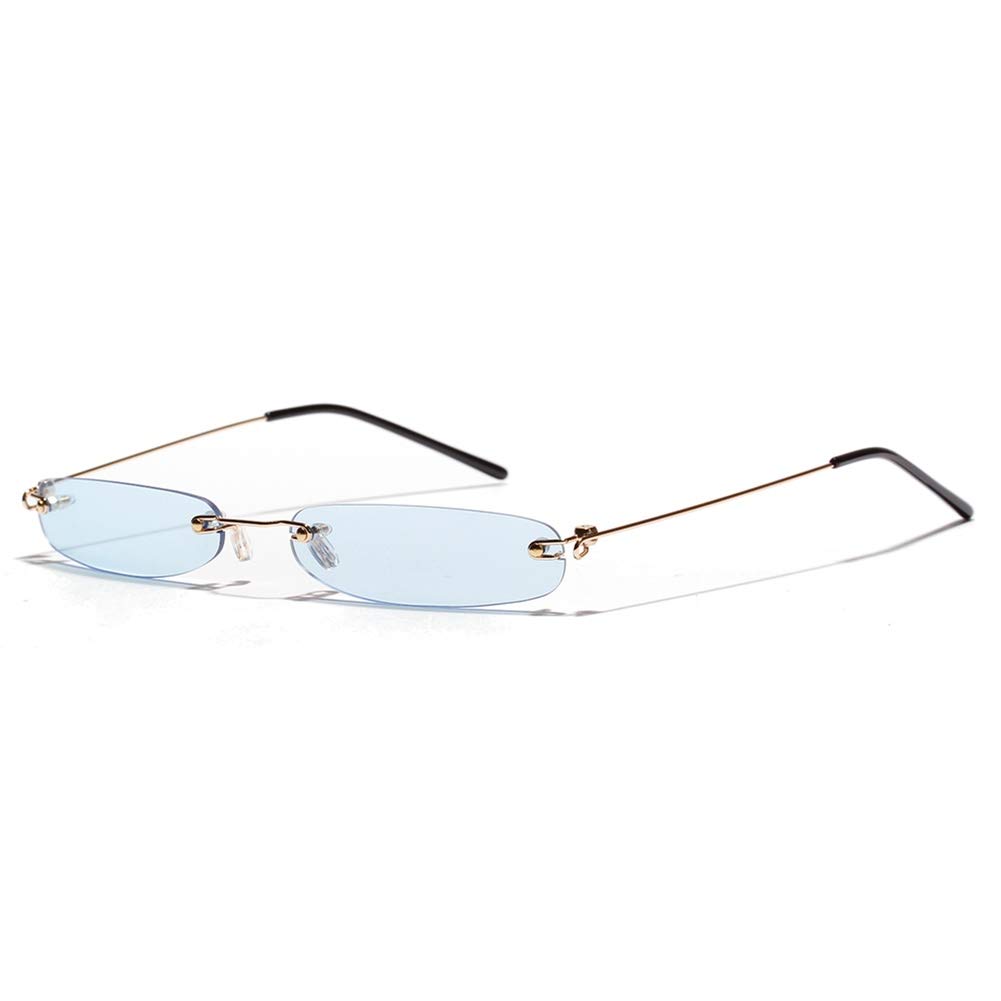 Stylish Narrow Rectangle Sunglasses for Women & Men - Ultra Lightweight Rimless & Frameless Design - Perfect for Driving, Beach, and Outdoor Activities