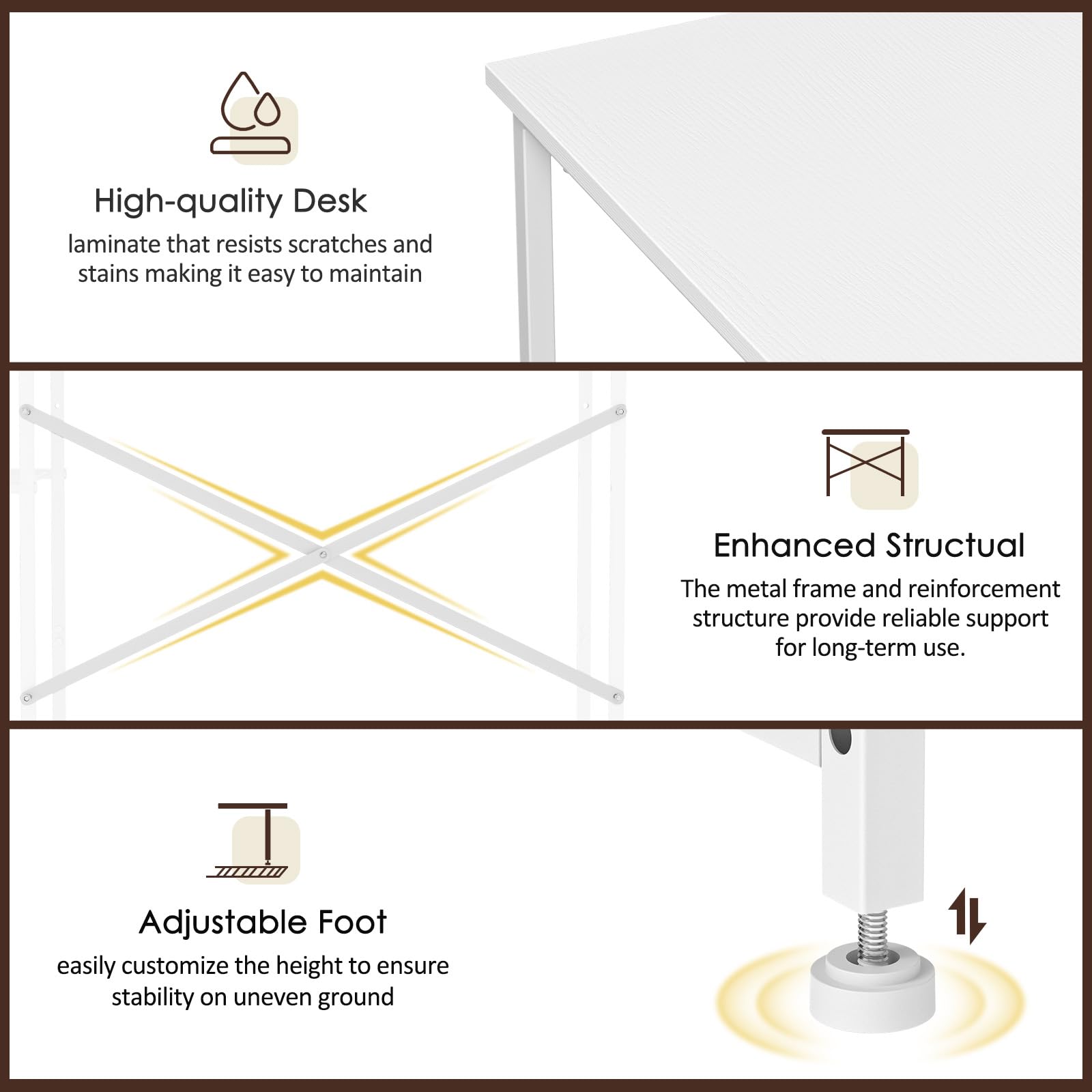White Computer Desk 36 Inch - Small Desk with Drawers & Storage Shelves, Compact Home Office Desk for Bedroom, Living Room, Dorm | Space-Saving Vanity Desk for Small Spaces (White) - Perfect for Remote Work, Study & Makeup Station