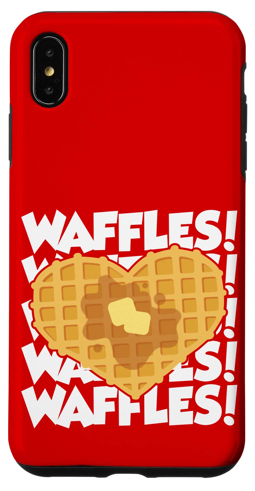 iPhone XS Max Cartoon Waffle Heart Case - Cute Breakfast Lover Phone Cover for Women & Girls - Perfect for Brunch Dates, Coffee Shops & Foodie Selfies
