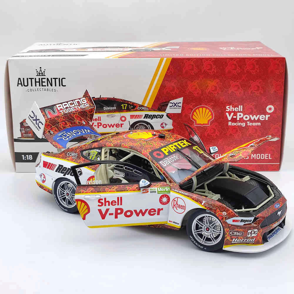 1/18 Scale Authentic SHELL V-Power Racing Team #17 Ford Mustang GT 2021 Diecast Model Car - Collectible Toy Gift for Racing Fans & Car Enthusiasts - Perfect for Display, Gifting, and Racing Memorabilia Collections