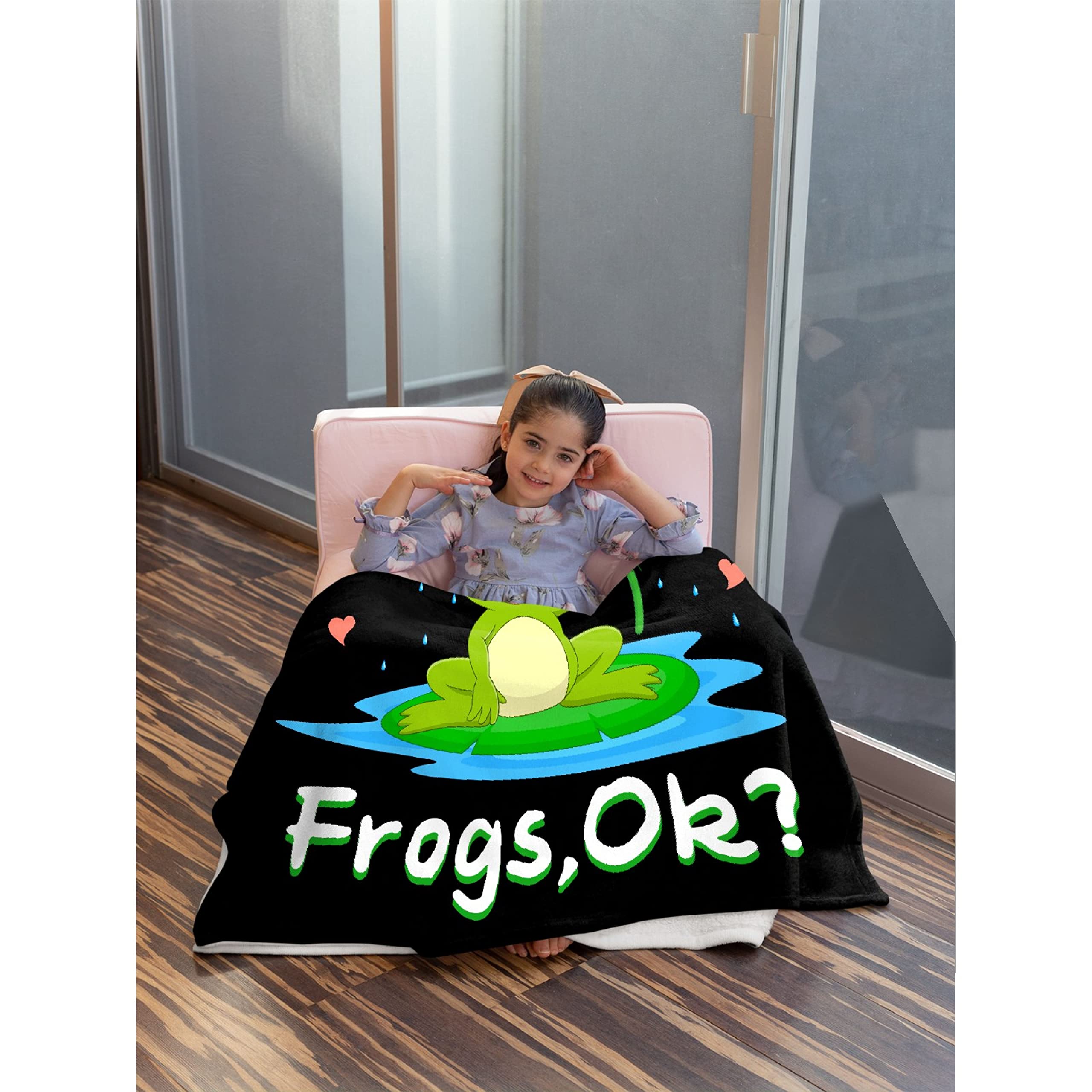 Ultra Soft Cozy Frog Print Flannel Fleece Blanket 120