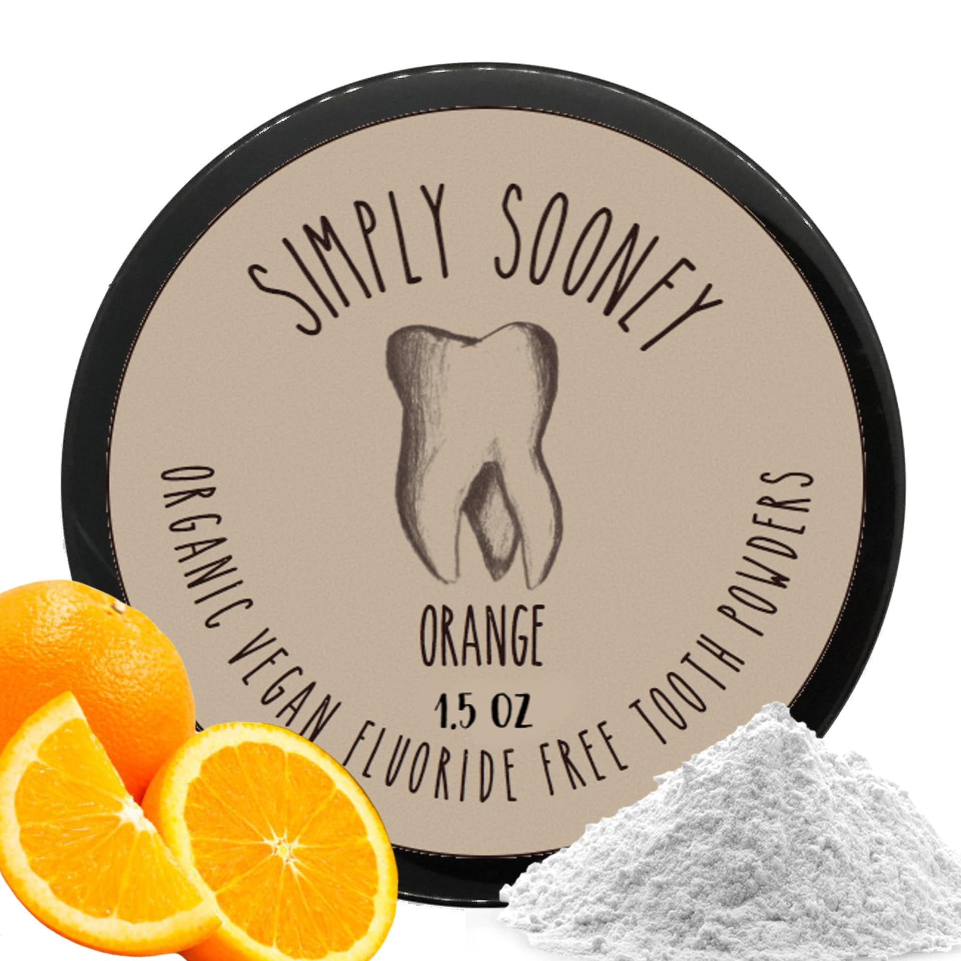 Fluoride-Free Remineralizing Tooth Powder for Kids - Orange Flavor, Safe & Natural (6-Month Supply) | Strengthens Teeth, Promotes Healthy Gums & Whitens Smile | Ideal for Children's Daily Oral Care & Travel Use