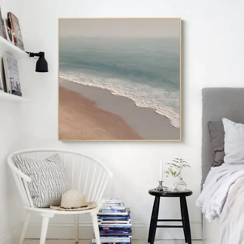 Ocean and Sky Painting #OS 019 - Handmade Canvas Wall Art for Home & Office Decor - Perfect for Living Room, Bedroom or Office