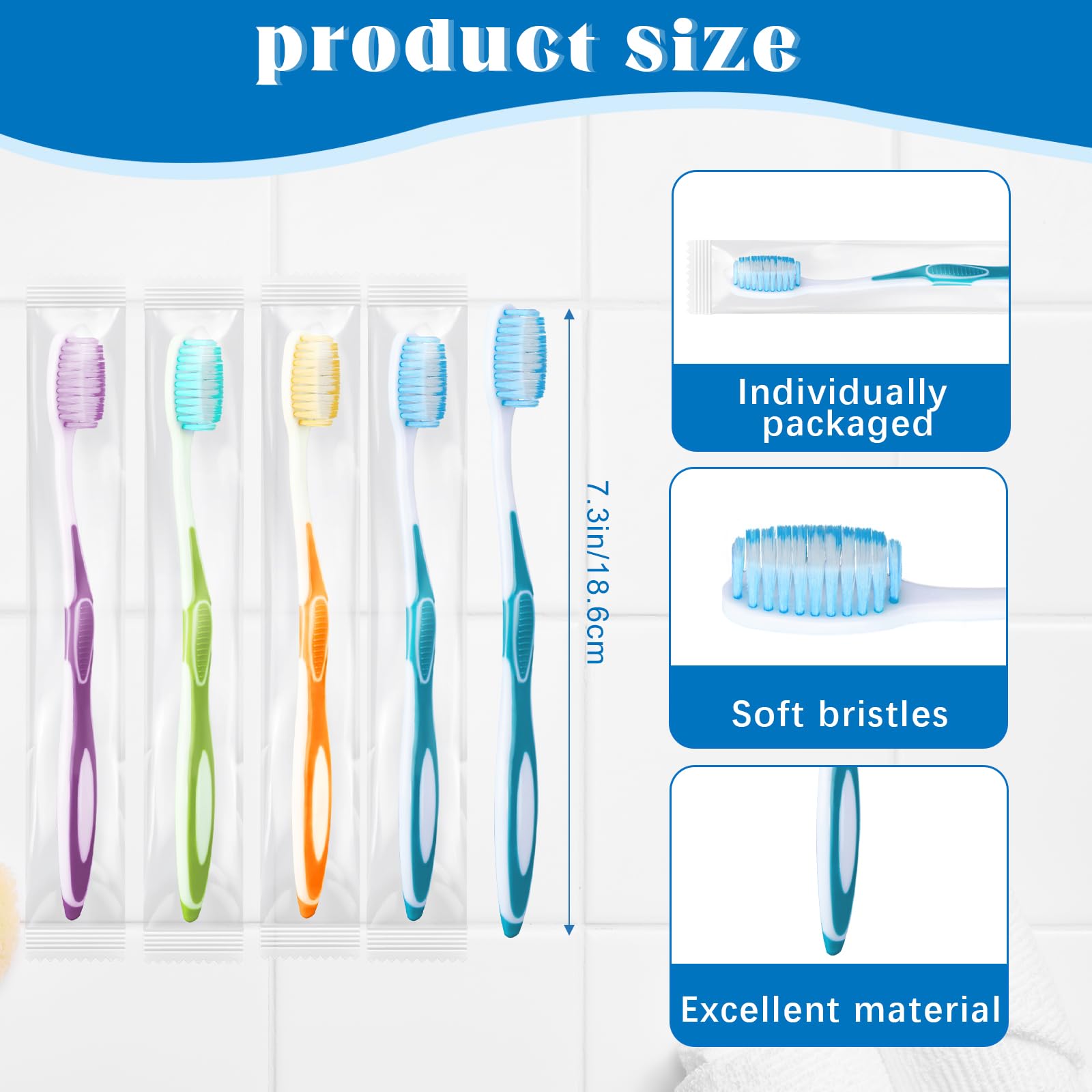 Maxcheck 200-Pack Colorful Pre-Pasted Disposable Toothbrushes - Individually Wrapped Travel Toothbrushes with Toothpaste | Bulk for Travel, Hotels, Donations & Homeless Shelters | Portable Oral Care Solution for Camping, Emergencies & On-the-Go Hygiene