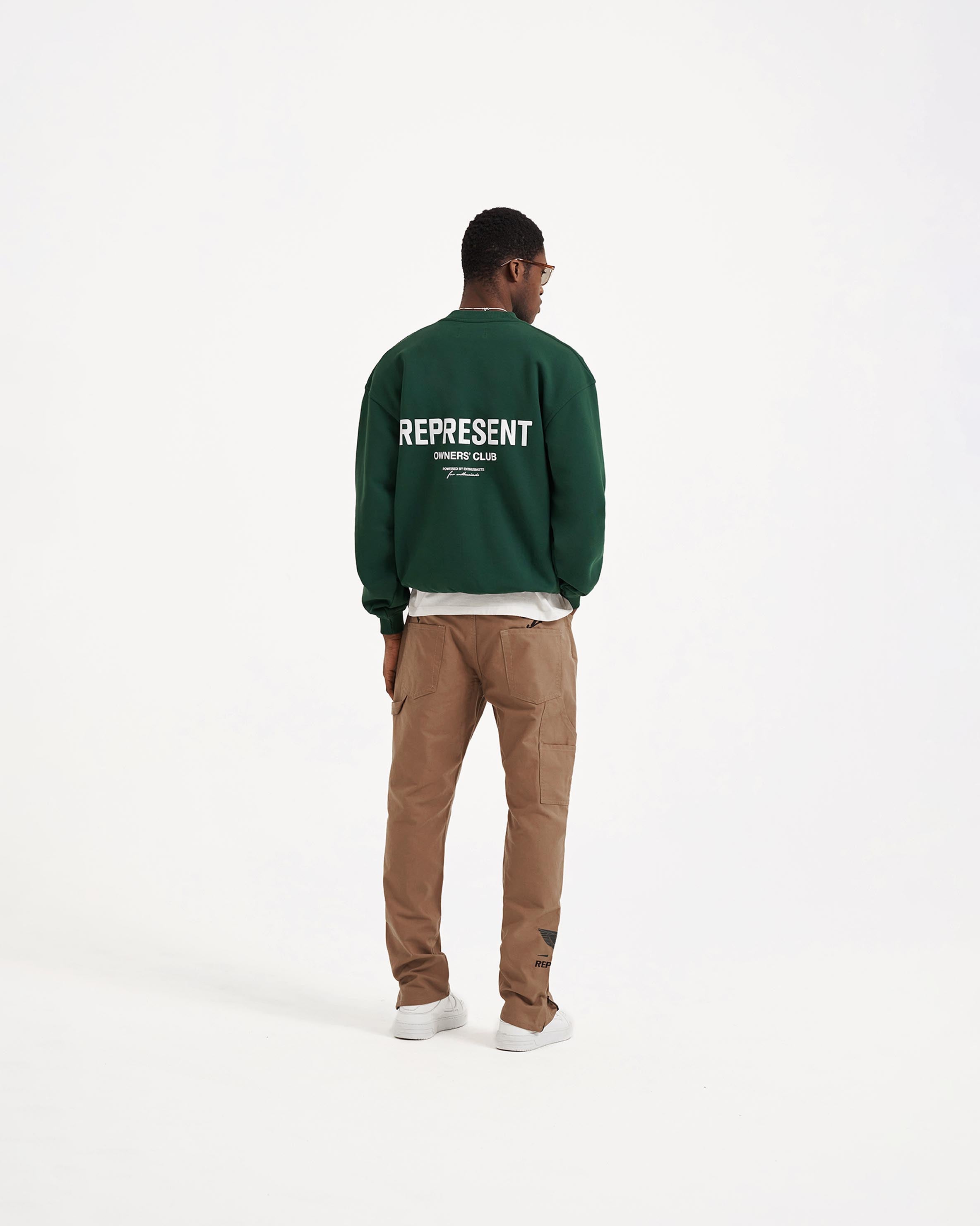 Represent Owners Club Sweater - Premium Racing Green Knitwear for Men | Streetwear Fashion & Casual Winter Outfit
