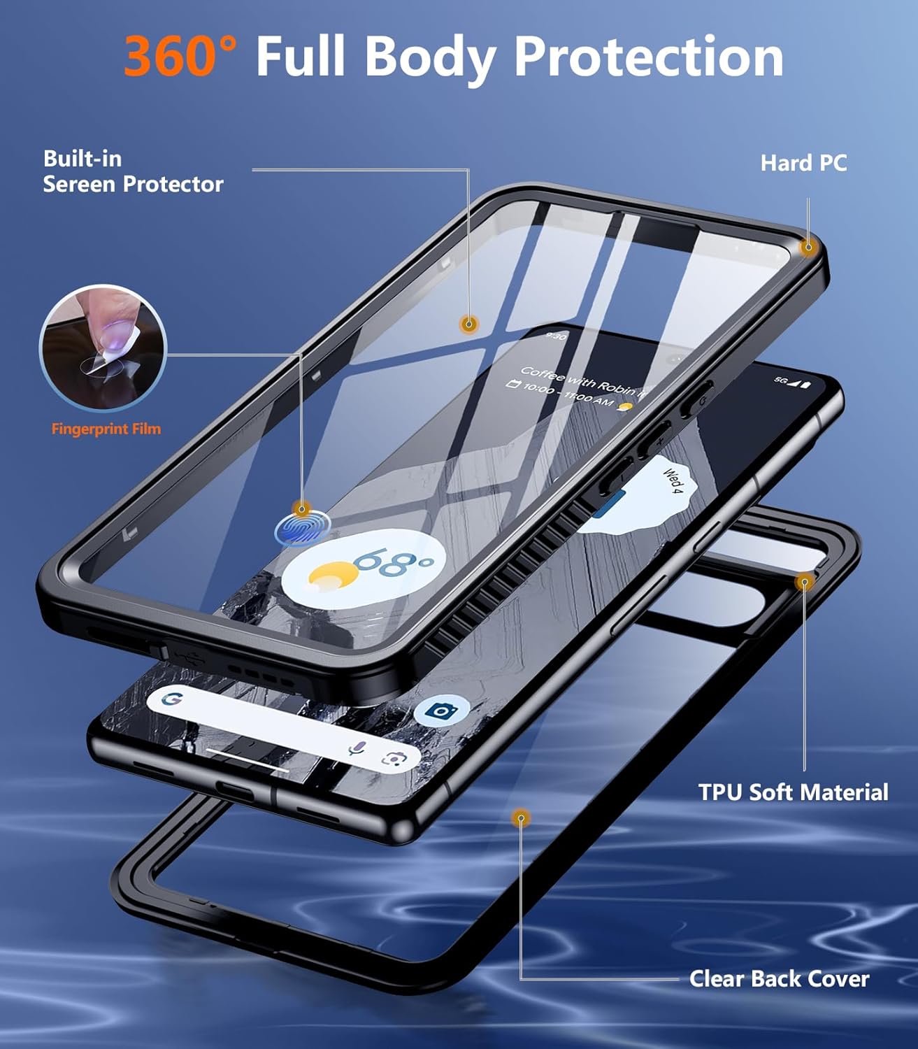 Google Pixel 8 Shockproof & Waterproof Phone Case - Rugged Protective Cover for Drops, Dust & Rain - Perfect for Outdoor Adventures, Travel & Daily Use