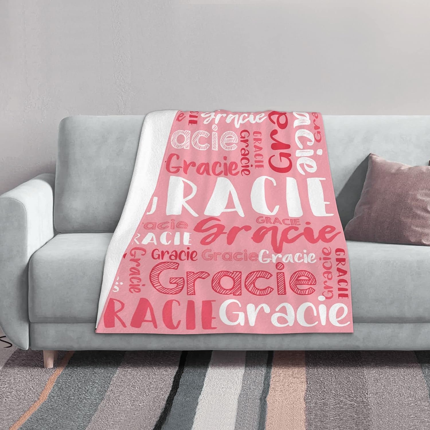 Personalized Name Blankets - Custom Monogrammed Baby Blankets for Girls, Boys & Adults | Soft Fleece Throw Blanket 40