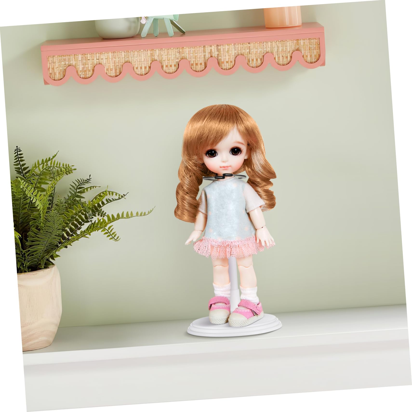 2Pcs White Doll Display Stands - 25cm Doll Bracket & Bear Support Stand for Kids Dollhouse Accessories | Perfect for Doll Photography, Toy Collections & Desktop Decorations