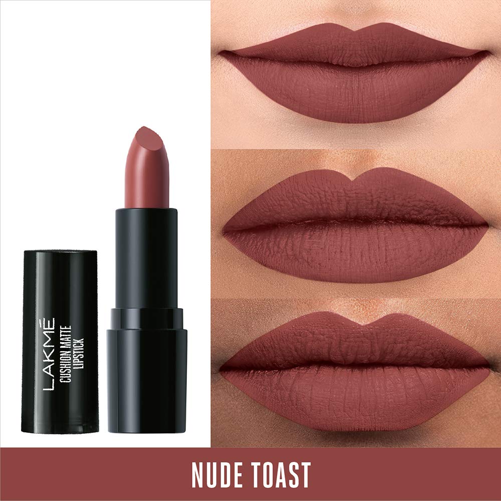 LAKMÉ Forever Matte Lipstick with French Rose Oil Extracts - Nude Toast (4.5g) | Long-Lasting, Hydrating Lip Color for Everyday Wear & Special Occasions