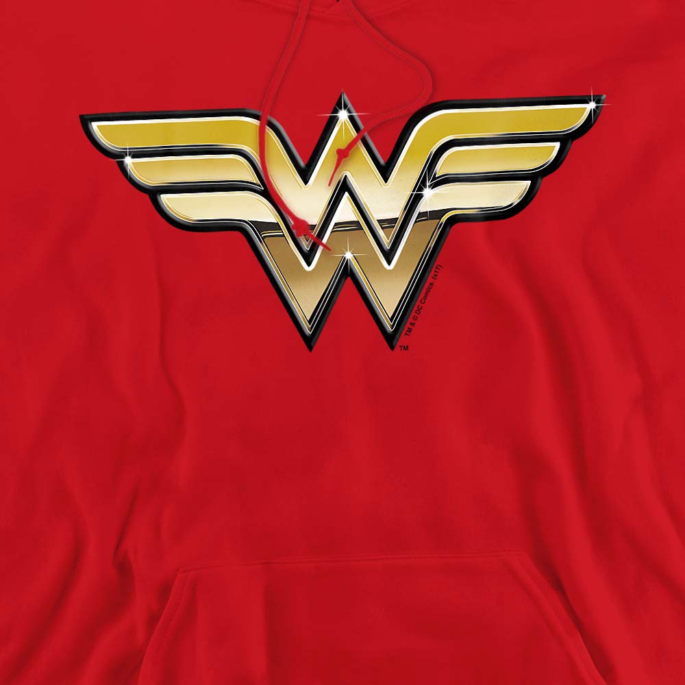 Justice League of America Men's Golden Hooded Sweatshirt - Red Superhero Hoodie for Casual Wear & Comic Con Cosplay