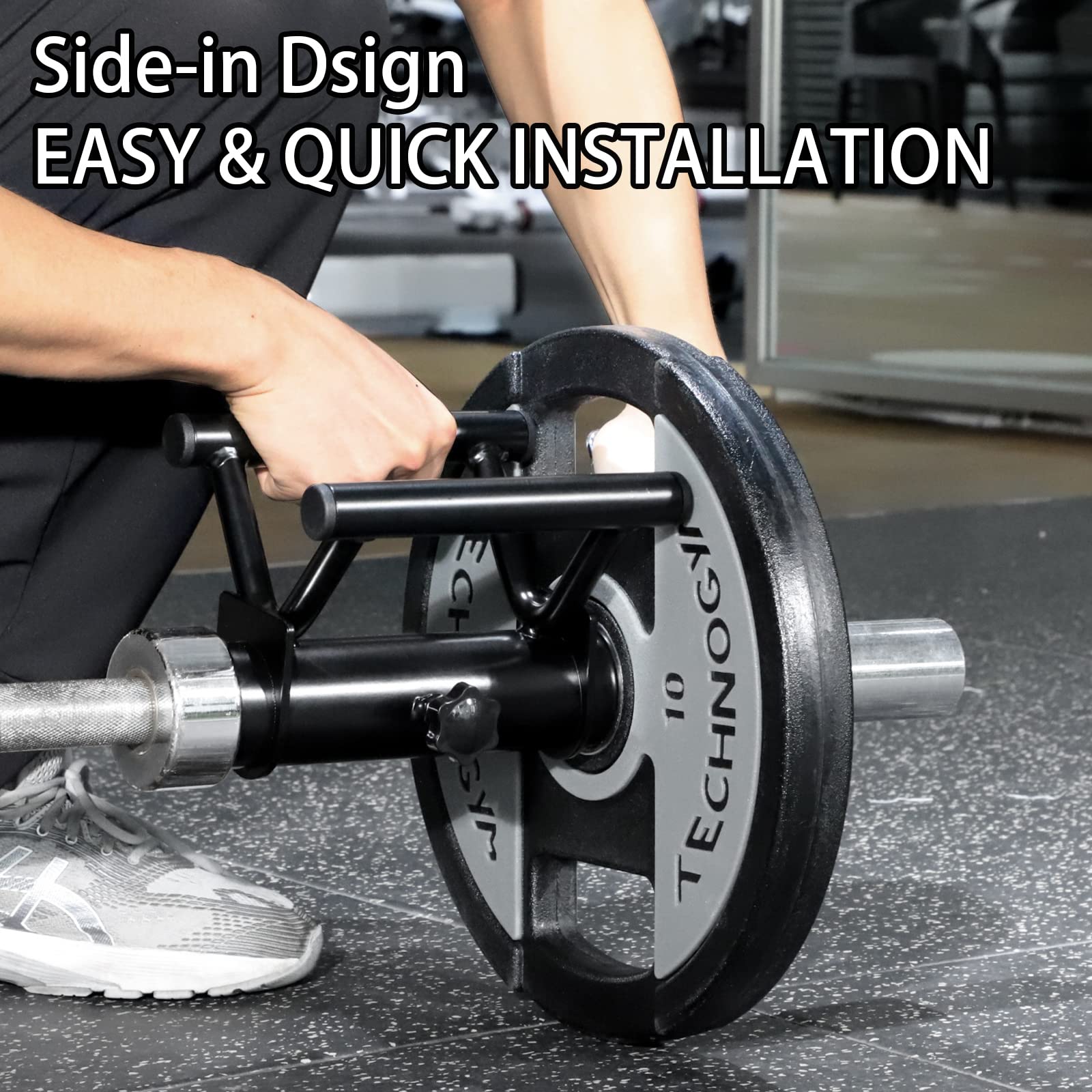 Heavy Duty T Bar Row Attachment with Non-Slip Rubber Grip - Multi-Grip V Bar Landmine Handle for Olympic Barbell - Perfect for Home Gym Strength Training & Back Workouts (Ideal for Deadlifts, Rows & Full-Body Exercises)