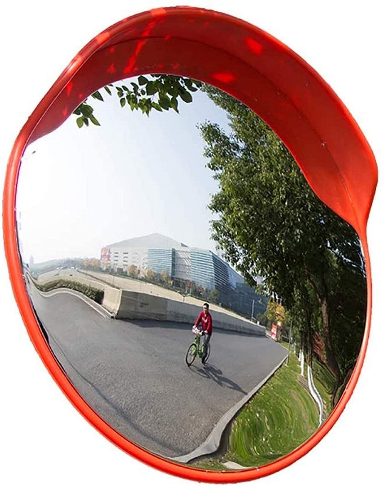 FMOGE 80CM Wide Angle Convex Mirror - Traffic Safety Mirror for Road Corners, Driveways & Blind Spots | Anti-Theft Security Mirror for Parking Lots, Warehouses & Stores