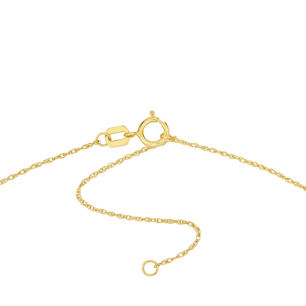 14K Yellow Gold Pineapple Pendant Necklace for Women - Adjustable 18