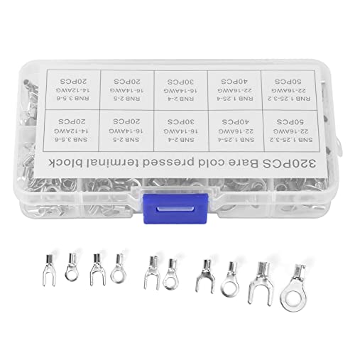 Non-Insulated Ring Terminal Connector Kit - Electrical Wire Terminals for Mechanical Relays & Automotive Wiring (Perfect for DIY Electrical Projects & Car Repairs)