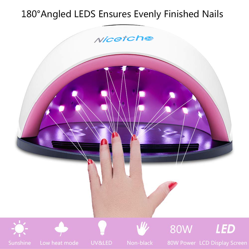 Vishine 72W LED UV Gel Nail Lamp Set with 6 Gel Polish Colors - Professional Nail Dryer & Curing Light, Complete Manicure Starter Kit for Home & Salon Use - Perfect for DIY Nail Art, Gel Extensions & Professional Nail Services
